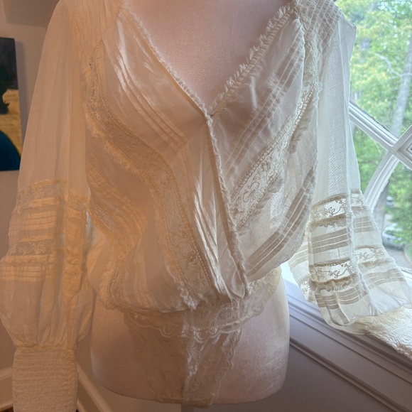 Free People Tops - Free People Semi Shear Lace Blouse